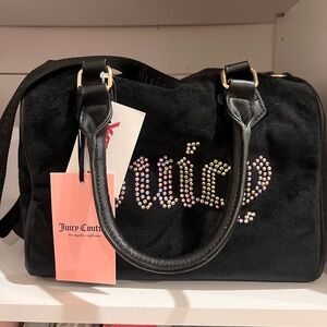 Juicy Couture Black Satchel with Colorful Studs